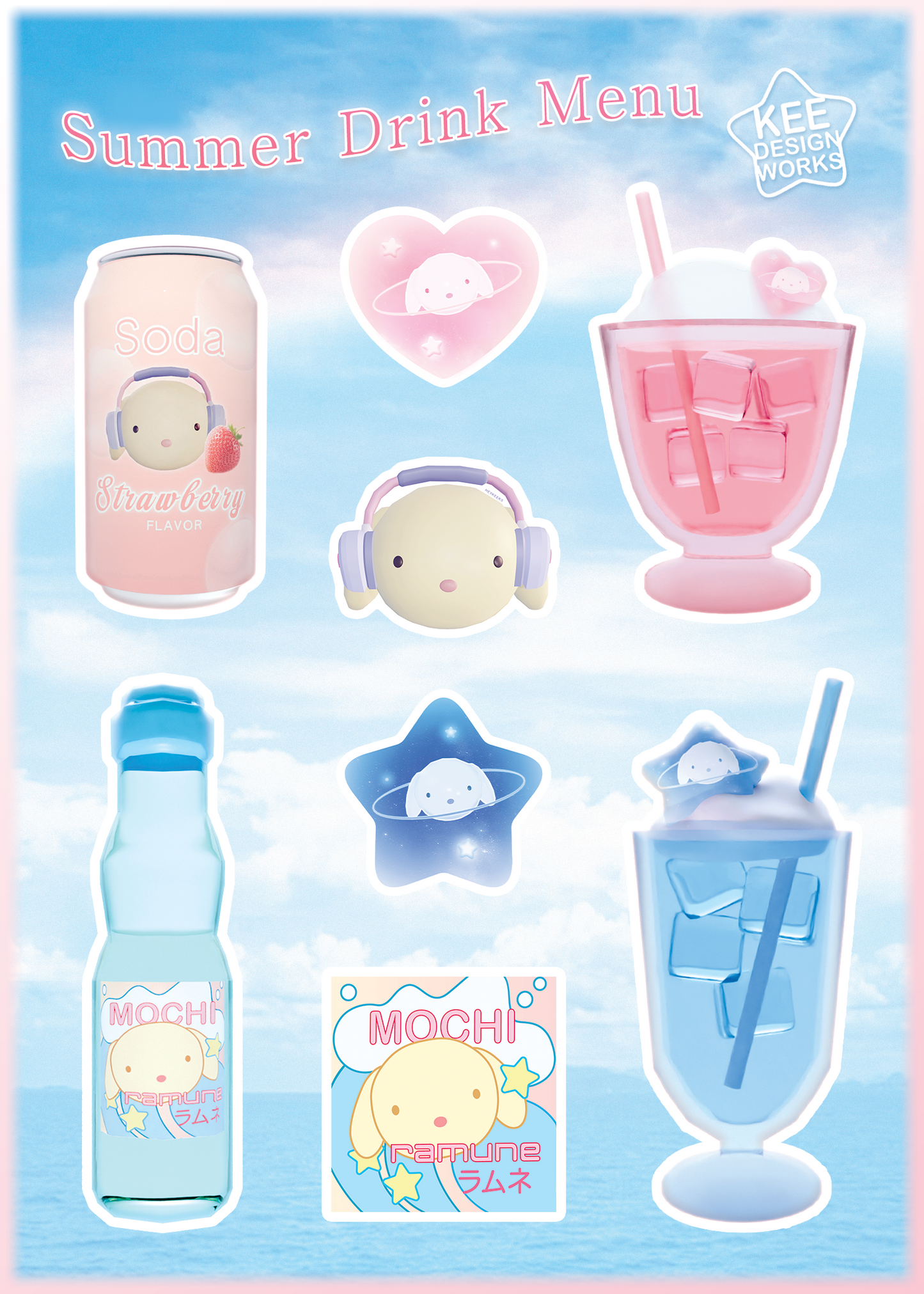 Summer Dessert Menu Stickers